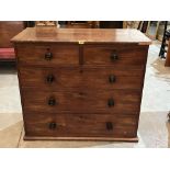 A 19th century mahogany chest of two short over three long drawers. 42' wide