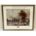 CHARLES T. COX. BRITISH Fl. 1898-1912 The Teme Valley at Perry Barr. Signed. Inscribed verso.