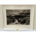 FRANK SHORT. BRITISH 1857-1945 / W.J. MULLER Moorland landscape. Signed in pencil. Mezzotint. 11'