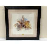 S.TREVENA. ITALIAN CONTEMPORY An Italian town square. Signed. Lithograph 14½' x 14½'