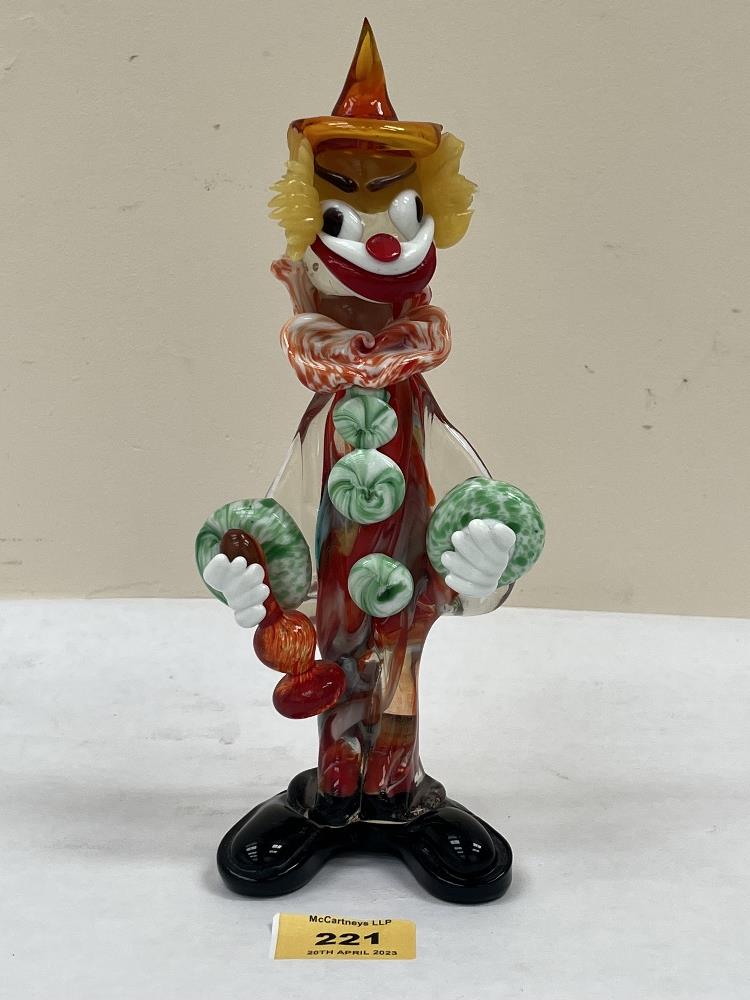 A Murano glass clown. 9½' high