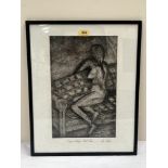 ENGLISH SCHOOL. 20TH CENTURY A figure study. Indistinctly signed and inscribed. Etching 15½' x 9¾'