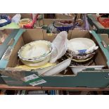 Two boxes of ceramics