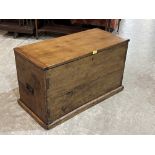 A 19th century stained pine mariner's chest. 34' wide