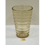 A Whitefriars amber ripple vase. 8½' high