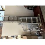 Two aluminium folding ladders etc.