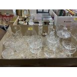 A collection of cut and other glassware