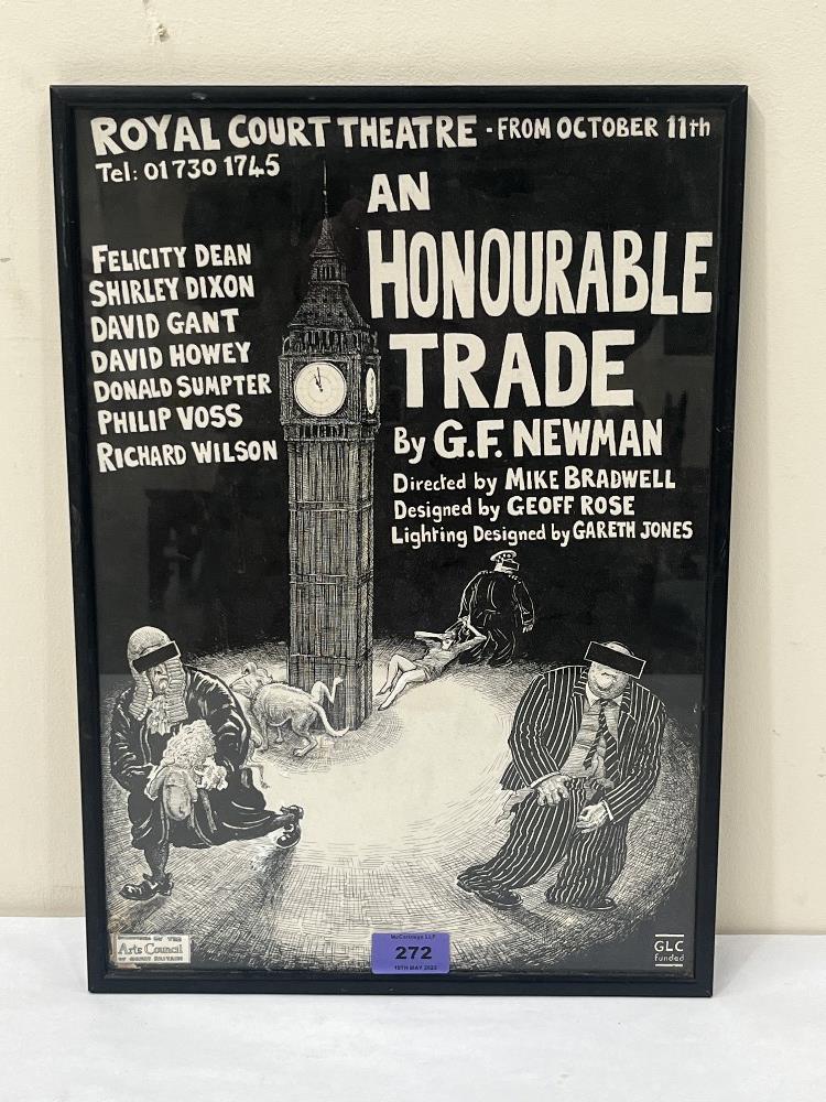 A theatre poster design for An HonourableTrade Arts Council of Great Britain. Gouache and other