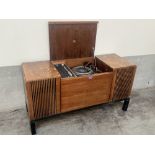 A 1970s HMV teak radiogram with Garrard 3000 deck