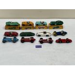 Dinky Toys. Twelve racing cars. Four boxed