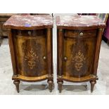 A pair of Empire style cabinets with marble tops. Of recent manufacture. 17½' w x 32' h