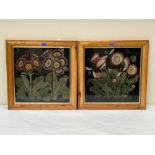 ELIZABETH BRADLEY A pair of framed tapestries; Auricular and Daisy. 16' x 16'