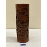 A Chinese carved bamboo brushpot. Bitong. 11½' high