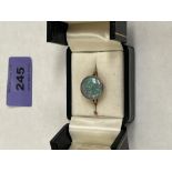 An opal dress ring. In gold marked 375. 5g gross. Size P