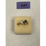 Two 9ct gem set rings. 4g gross