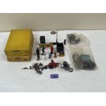 A collection of Dinky accessories and spares, with two empty boxes