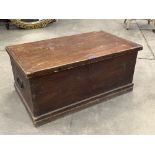 A 19th century pine chest, the interior with a till. 33' wide