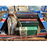 A box of stamp albums, all containing stamps