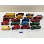 Dinky Toys. Eighteen commercial vehicles. Unboxed. Playworn