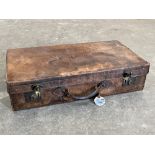 A vintage leather case. 26' wide