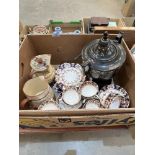 Two boxes of teaware and other ceramics