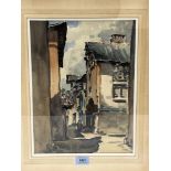 ROLAND SPENCER FORD. BRITISH 1902-1990 Street Scene - Espalion, Southern France. Signed. Inscribed