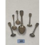 Six miscellaneous silver spoons. 3ozs 10dwts