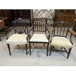 Three Regency style elbow chairs