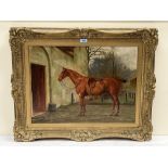 GEORGE GOODWIN KILBURNE. BRITISH 1839-1924 Study of a horse outside a stable. Signed and dated '
