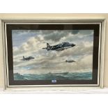 JOHN HOWELL. BRITISH Bn. 1936 Sea Harriers from HMS Invincible. Signed and dated 1982. Inscribed