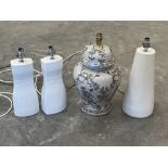 Four table lamps