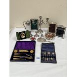 A collection of silver and platedware