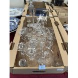 Two boxes of glassware