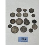 A small collection of English pre-1920 silver coinage. 3ozs