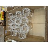 Two boxes of cut glass drinking glasses