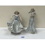 Two Royal Doulton figures, 'Gaiety' HN3140 and 'Windflower' HN3077. 12½' high