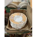 A box of ten 19th century dinner plates