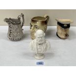 Two character jugs; an Austrian bust of a gentleman and a Victorian jug