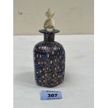 A Murano millefiore glass scent bottle with twist turned stopper. 6' high