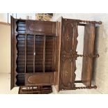 A 1920s oak dresser with raised rack. 60'w x 72'h