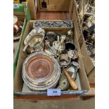 Two boxes of platedware