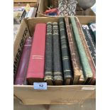 Two boxes of books to include leather bound music volumes