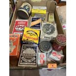 A box of vintage packets etc.