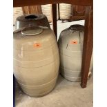 Three stoneware barrels