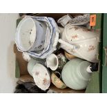 Two boxes of ceramics and sundries