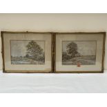 G. BAIRD. BRITISH 19th/20th CENTURY. Landscapes. A pair. Signed. Watercolour 10½' x 14½'