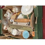 Two boxes of ceramics and sundries