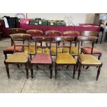 Nine various 19th century mahogany dining chairs