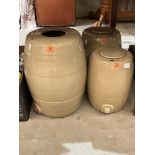 Three stoneware barrels