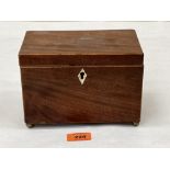 A Regency mahogany tea caddy. 7½' wide